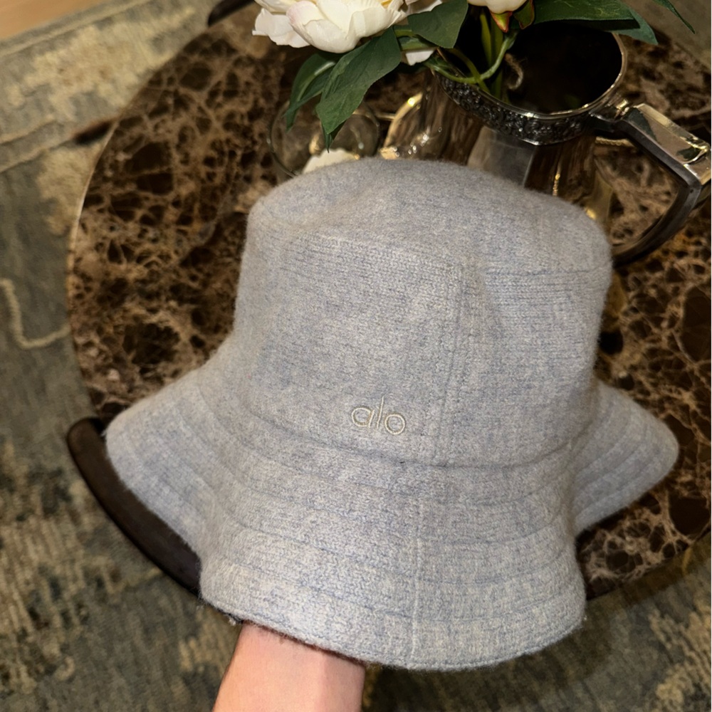 ALO Gray Knit Bucket Hat
